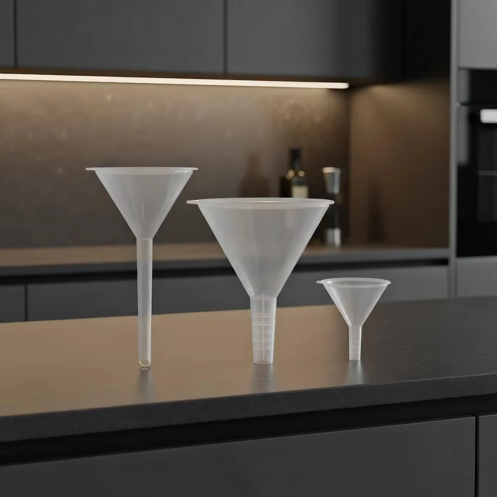 1/3Pcs Lab PP Funnels Reusable Clear Plastic Funnel Set Kitchen Funnel Lab Bottles Essential Oils