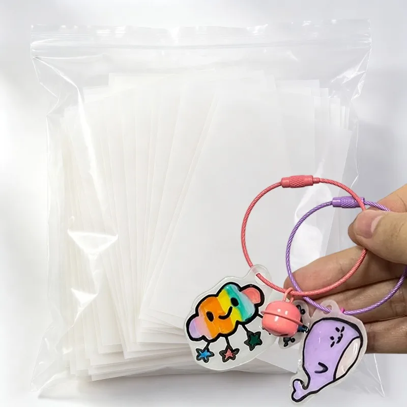 Clear Shrink Plastic Sheets DIY Keychain Making Kit Heat Shrink Film Handmade Craft Supplies Custom Jewelry Making Accessories