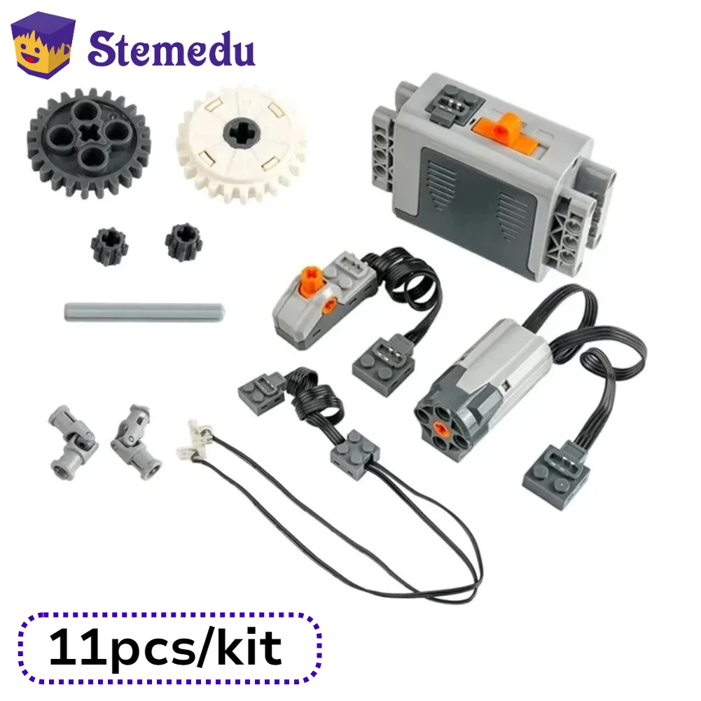 M Motor Power Funktionen Set 8293 Technische Bausteine Zahnräder/Licht Streifen/Welle Stecker MOC Ziegel DIY Spielzeug für 42068 42050