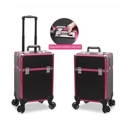 Maquiagem Saco Trolley bagagem Roda Destacável mala Profissional com Maquiagem Caixa De Armazenamento Portátil para Sair Especial Nail Toolbox