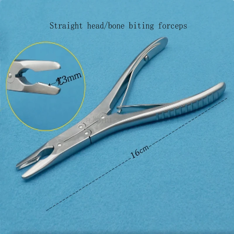 Orthopedic forceps, medical 24cm double joint bone biting forceps, straight elbow side bending dental forceps, bone cutting forc