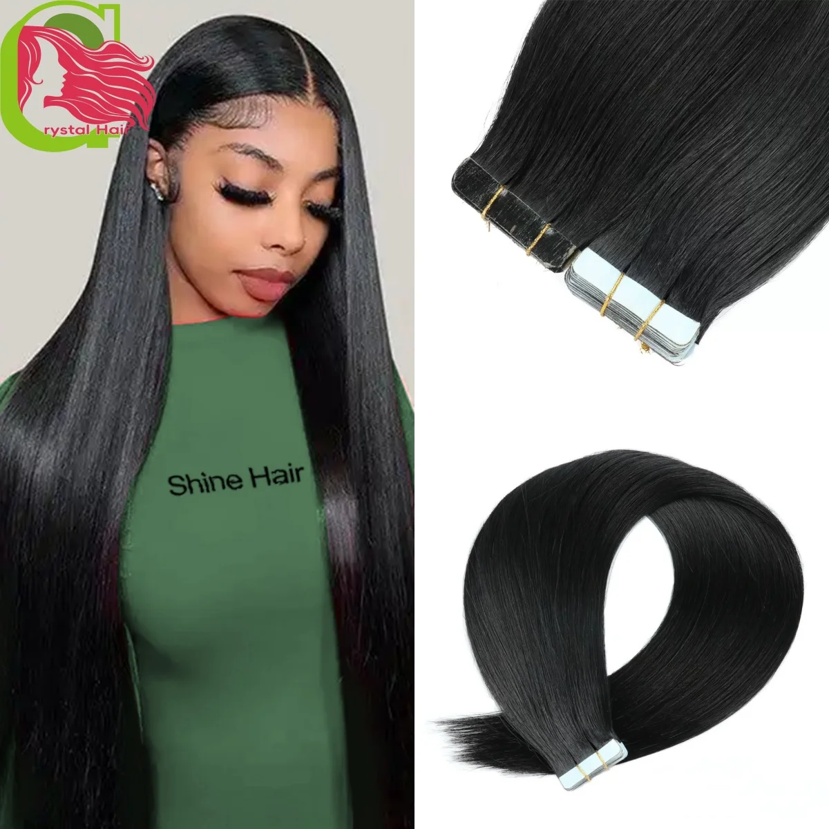 

Невидимые наращивание волос из искусственной ленты, 100% человеческие волосы, прямые натуральные волосы на ленте для женщин, для использования в салоне