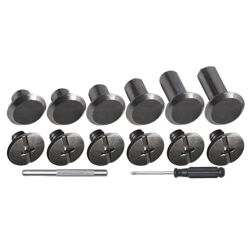 SOFT-110Pcs Chicago Screws Leather Rivets Assorted Screw Rivet Chicago Binding Screws For Decorate And Repair Leather Craft