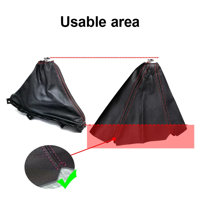 16mm/2.4in Universal Dust Proof PU Leather Car Shift Collar Automatic Car Manual Shift Lever Knob Shift Boot Cover Leggings
