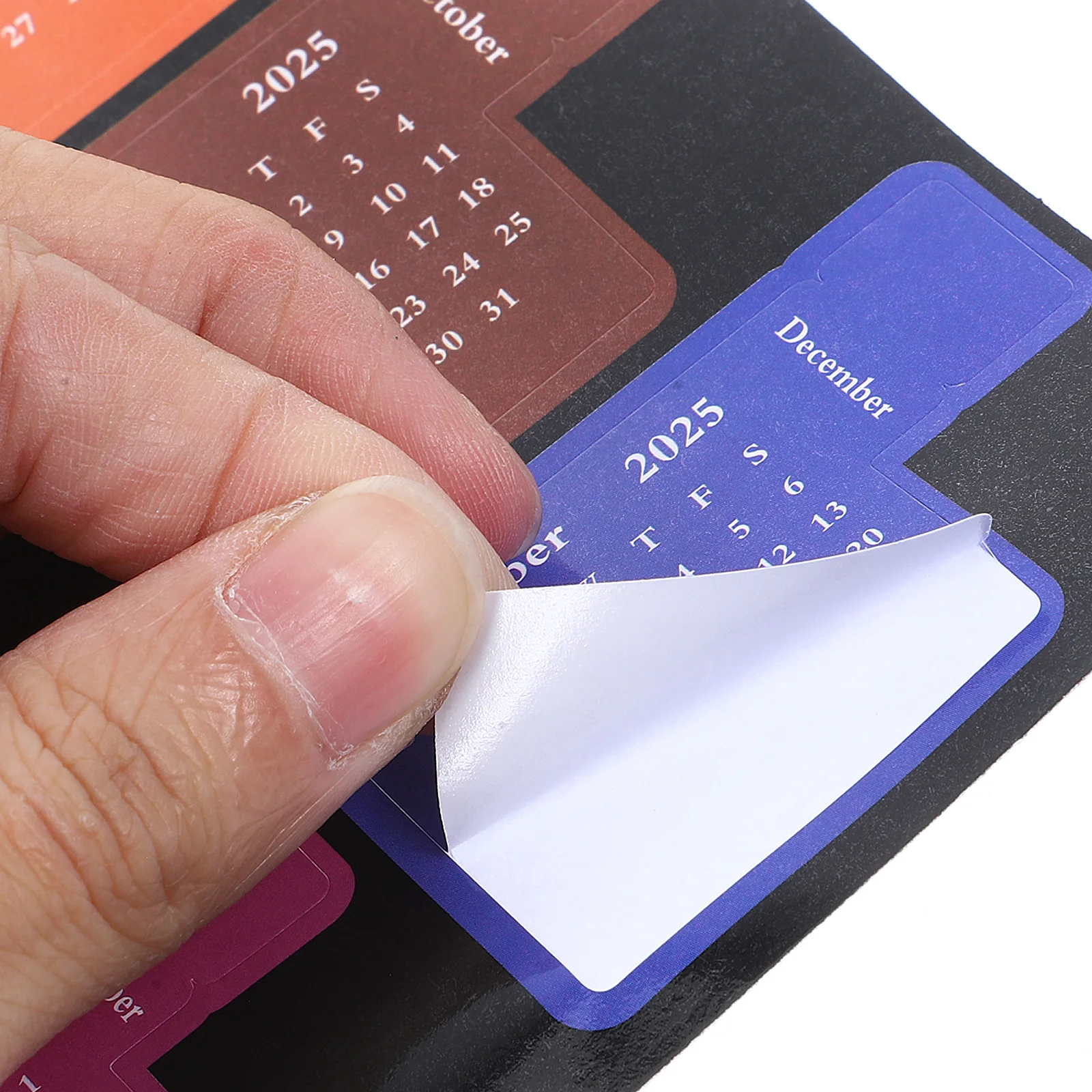 

12 Sheets DIY Colorful Notes Stickers 2025 Calendar Notepad for Notebook Decor Small Index Labels Tape