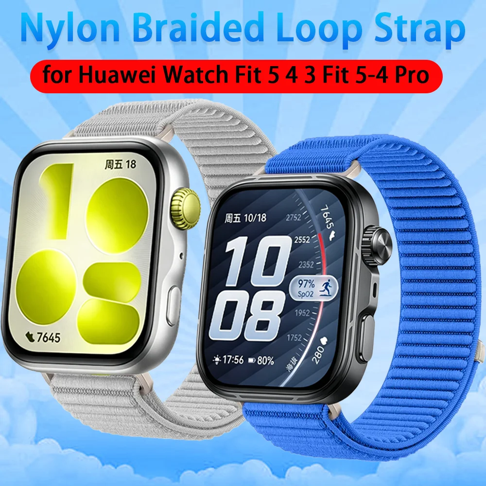 Atmungsaktives Nylon-Geflechtarmband für Huawei Watch Fit 5 Fit 4 3 Sport Komfortables Armband Huawei Watch Fit 5 Pro 4 Pro Band