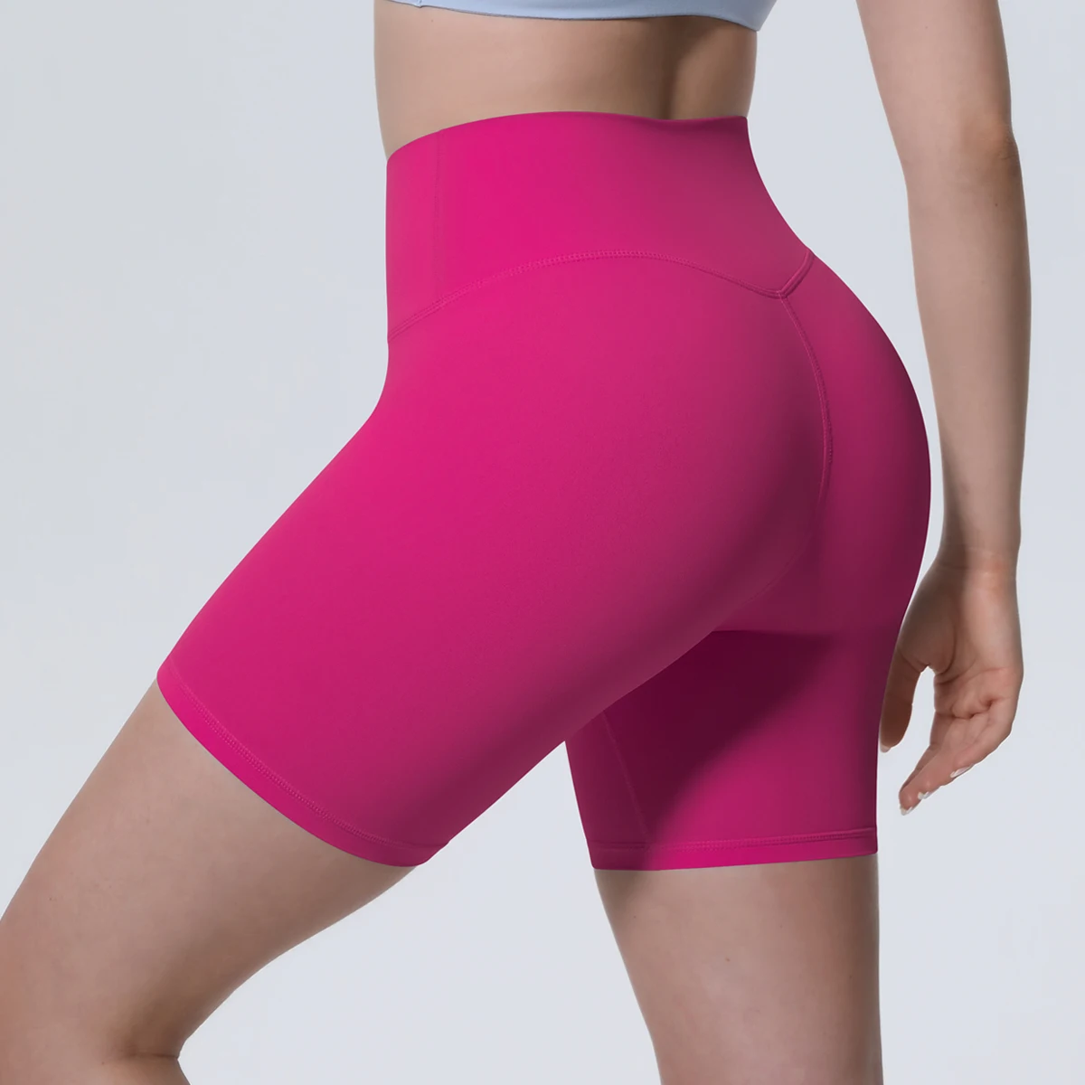 1 Stück Damen Sport-Kurze Yoga-Leggings Einfarbige Hochtaillierte Fitness-Shorts Schnelltrocknende Radfahr-Workout Nahtlose Shorts – Detail 38