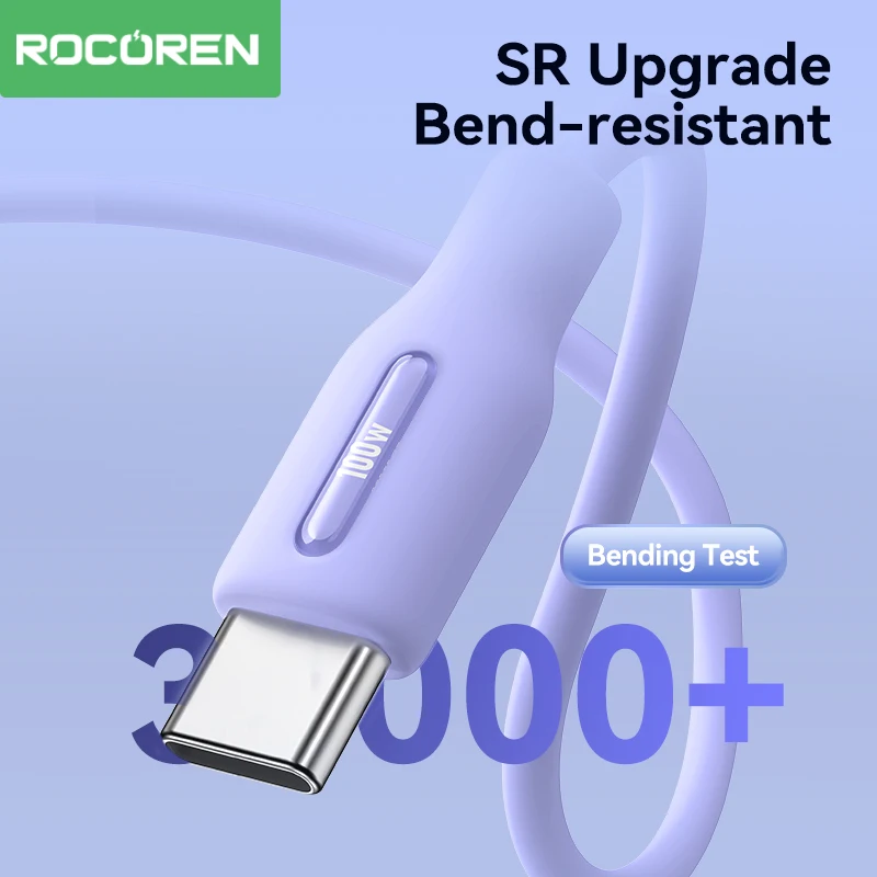 Rocoren 100w usb typ c schnell ladegerät kabel typ c kabel schnell aufladen für iphone 15 samsung xiaomi laptop macbook ipad