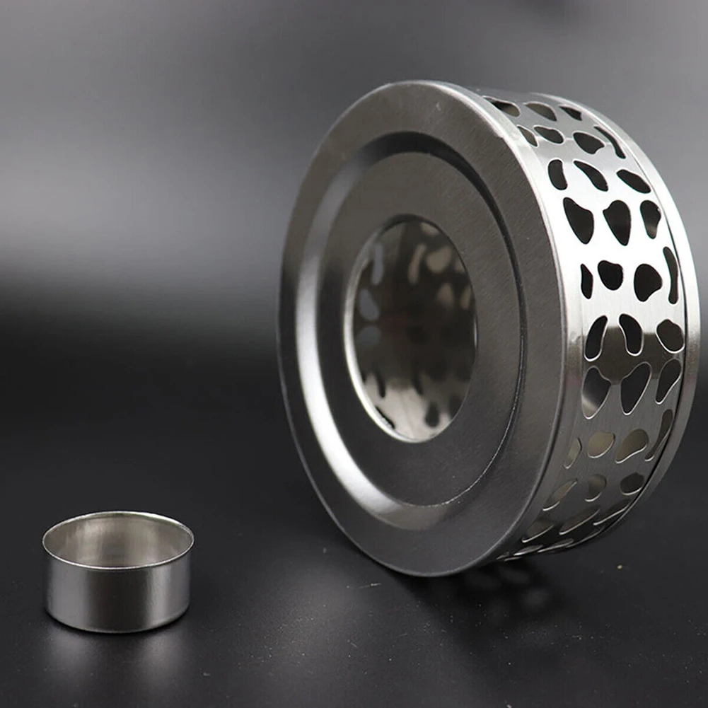 

Stove Tea Warmer Cups Dining Fishing Glass Heater Holder Hollow Hot Kitchen Milk Round Stainless Steel Base Water