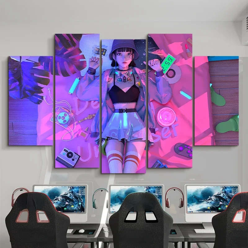 

Hanging Painting Internet Bar Bar Background Wall Decoration Bedroom Wall Hanging Painting E-Sports Hotel Room