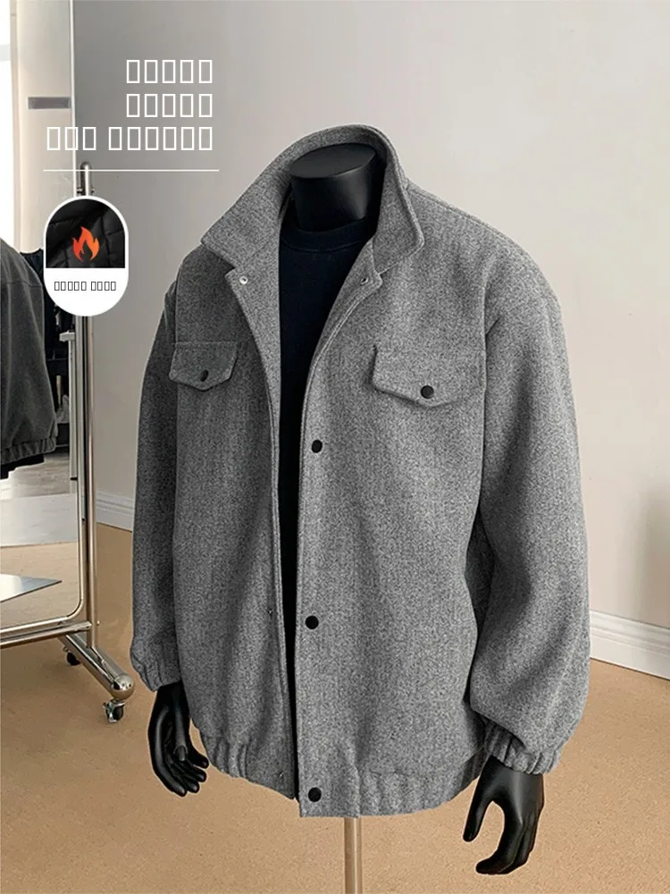 

Мужская утепленная шерстяная куртка Cleanfit с хлопковой подкладкой в ретро-американском стиле, осенне-зимняя модная верхняя одежда