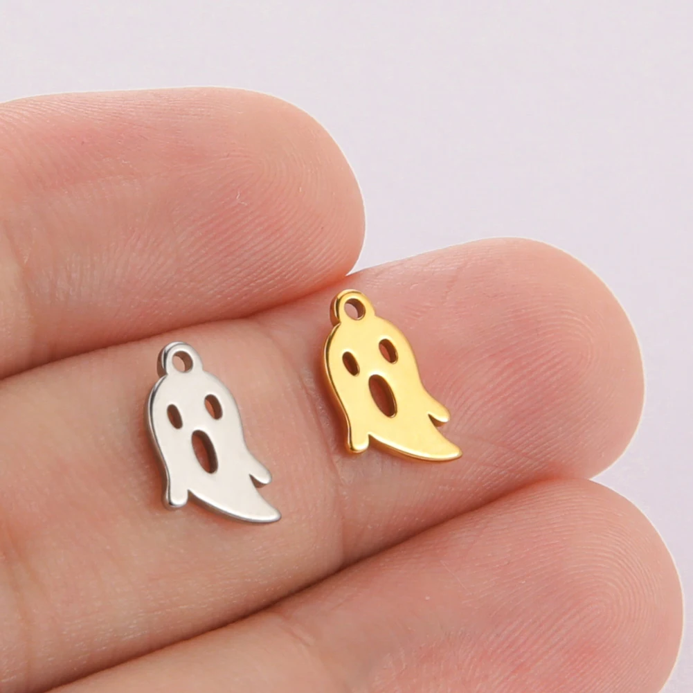 5pcs Halloween Ghost Charms Alloy Specter Jewelry Necklace Women Earrings Metal Bracelet Keychain Handmade Accessory