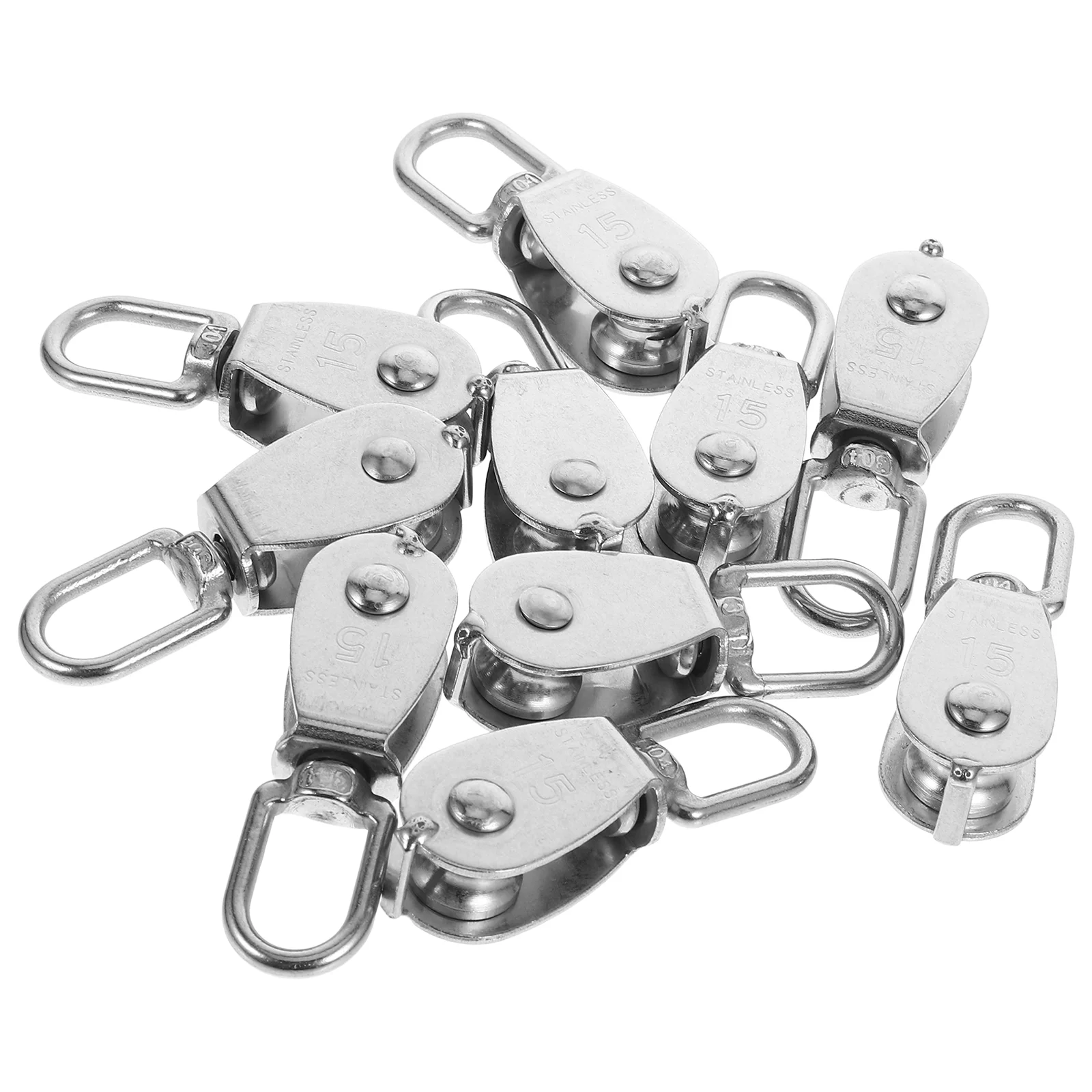 10 Pcs Wire Rope Pulley Sliding Door Ceiling Mount Crane Lifting Wheels Stainless Steel Traction Block