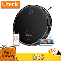 Ultenic D6S Robot Vacuum Cleaner Gyroscopic Navigation, 3-in-1 Sweep Vacuum Mop, 3000 Suction, 4 Cleaning Modes, 2600mAh Battery