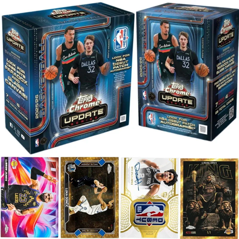 Genuine 2025 Topps Chrome Updates NBA Card NBA Basketball Series Star Player Mega Value Character Collection Cards Toys Gifts