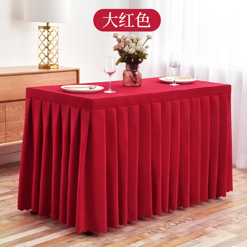 

Table Cloths for Events Tablecloth Pleated European Conference Table Skirts Exhibition Celebration Table Cover Wed Decor Hotel