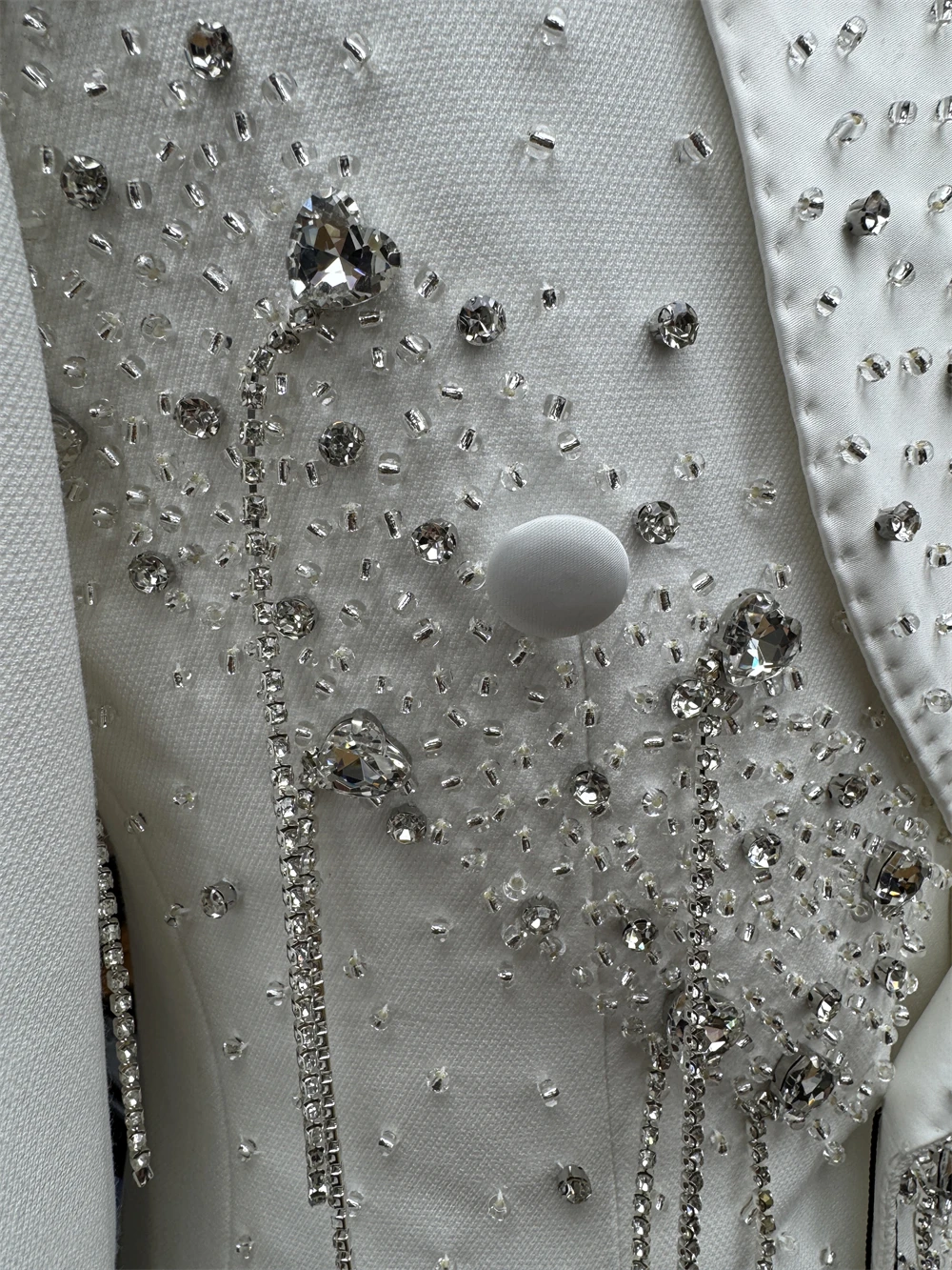 DTLumika Conjunto de traje de cristales para hombre, traje de pantalones de 2 piezas para hombre con borla XS-3XL Trajes de novio de boda Imágenes reales