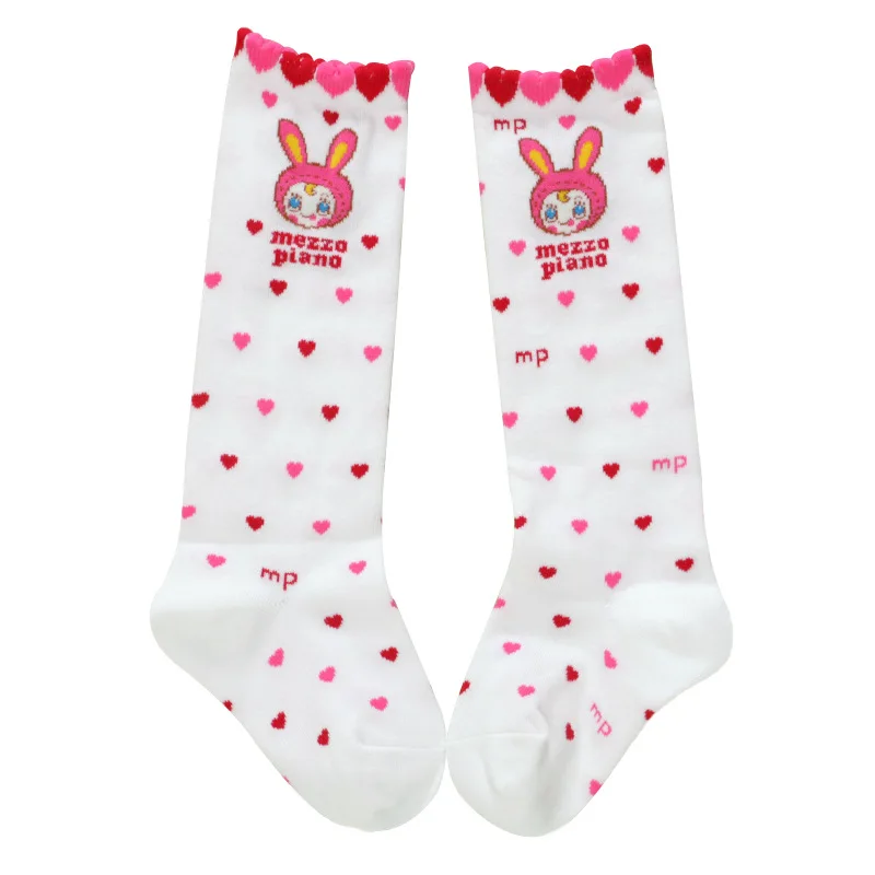 Pianist Princess Socks Japanese Cartoon Cute Rabbit Heart Embroidery Daughter Dress Mid-tube Socks Stockings