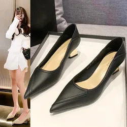 Mid Heels Women Pointed Toe Spring Shoes Shallow Luxury Fashion Shoes New 2024 Designer Dress Pumps Casual Party Zapatos Mujer