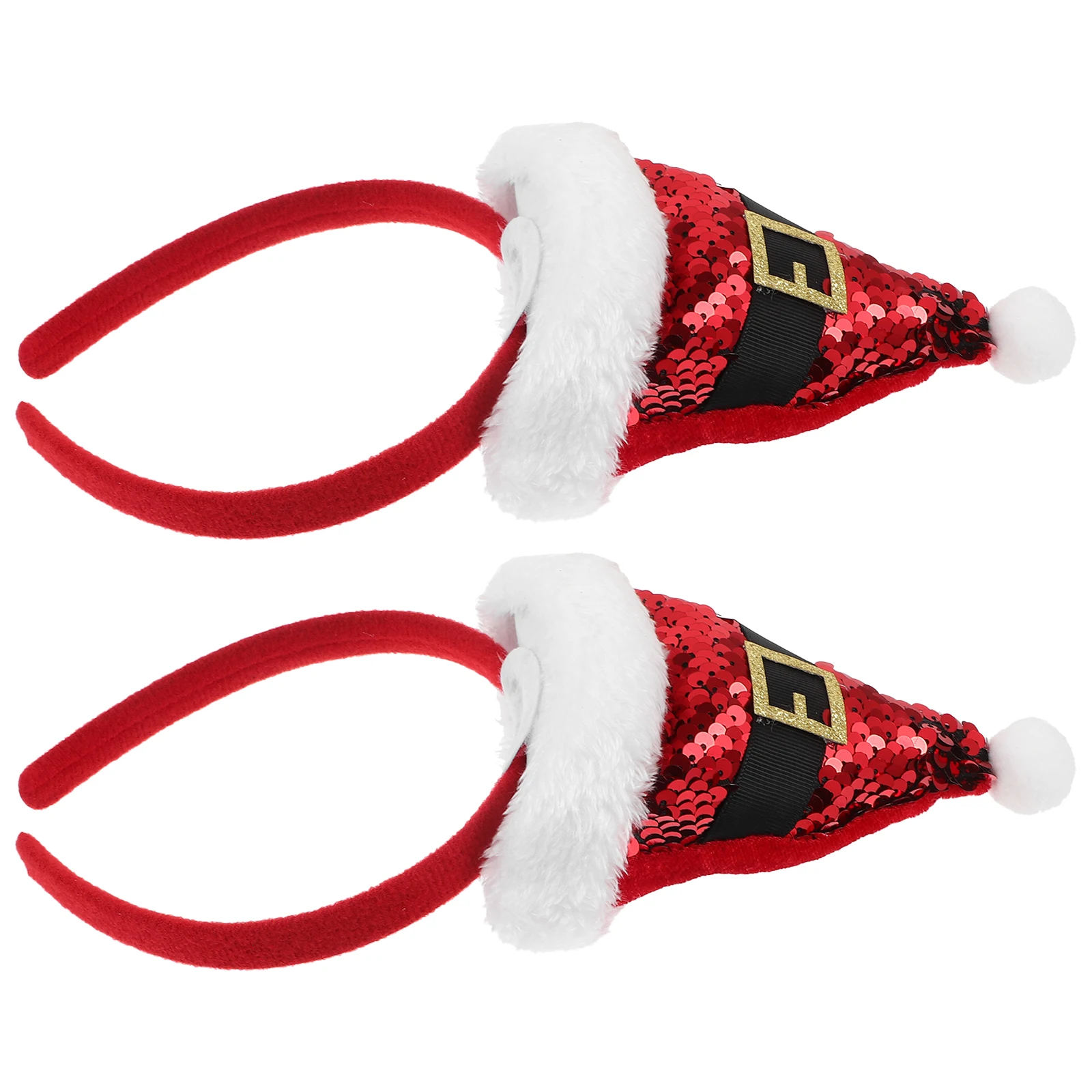 

2 Pcs Christmas Hair Hoop Sequin Headband Reindeer-themed Ornaments Headgear Hat