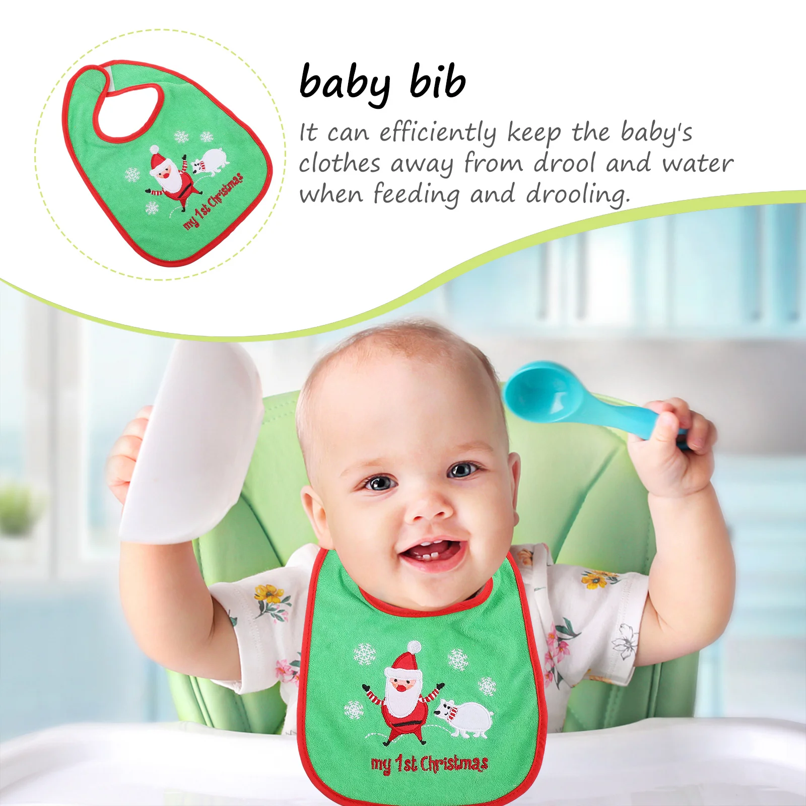 

2Pcs Baby Eating Bib Christmas Drool Saliva Towel Soft Infant Clothes Protector for Feeding Baby Bib Kids Feeding Bibs