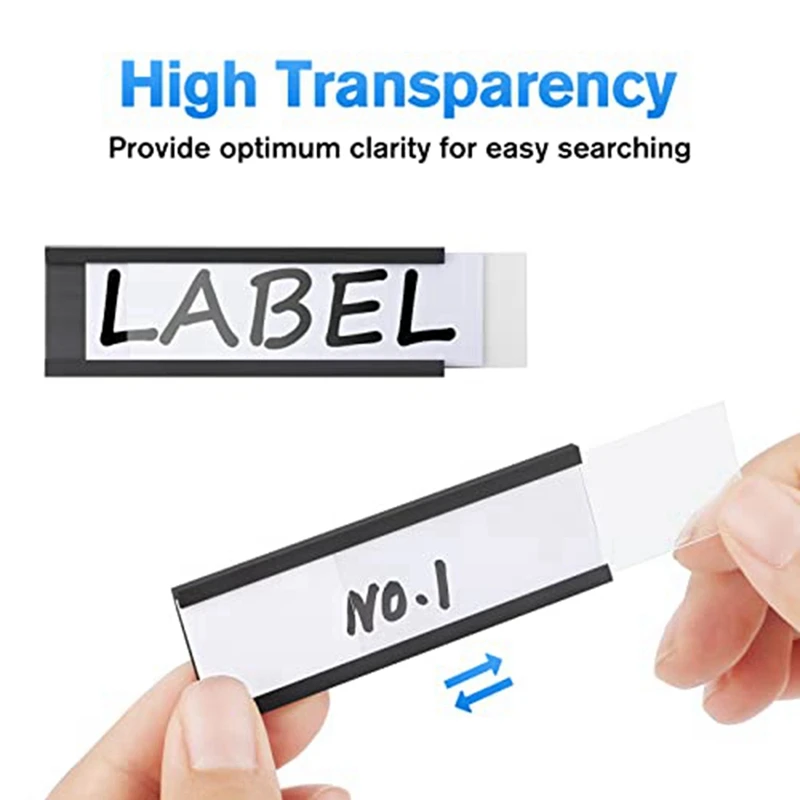 30 Pack Black Label Holder Magnetic Label Holders 1 X 3 In With Magnets Magnetic Name Tags Tool Box Labels For Metal Whiteboard