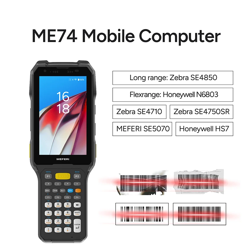 WIFI-6E IP68 Ultra-Rugged Industrial PDA NFC Data Collector 5200mAh Cold Chain Android 13 PDA Handheld for Extreme Environment