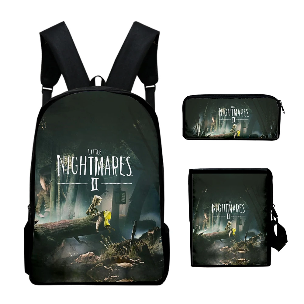 Cartoon Novelty Little Nightm 3D Print 3pcs/Set pupil School Bags Laptop Daypack Backpack Inclined shoulder bag Pencil Case