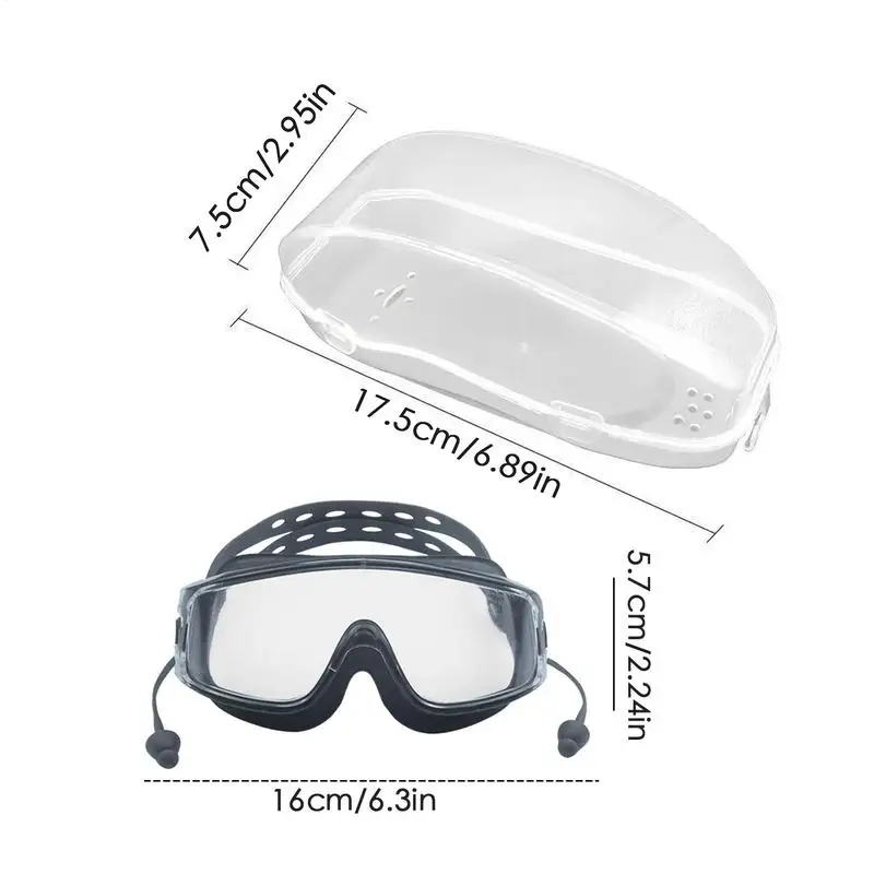 Swim Goggles With Earplugs Anti Fog Diving Goggles With Silicone Earplugs Water Sports Eyewear For Adults And Children view 6