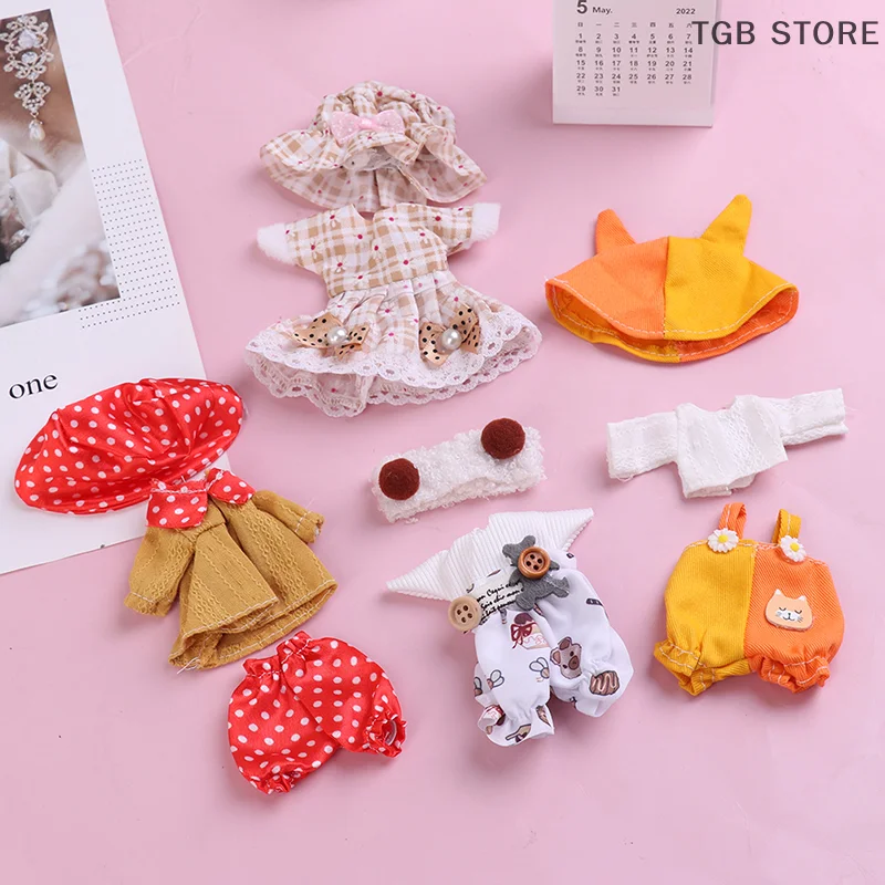 Clothes Set for 16-17cm Ob11 Doll Fashion Suit 1/8 bjd Doll Dressup Skirt 6 Inch Cute Clothes Uniform