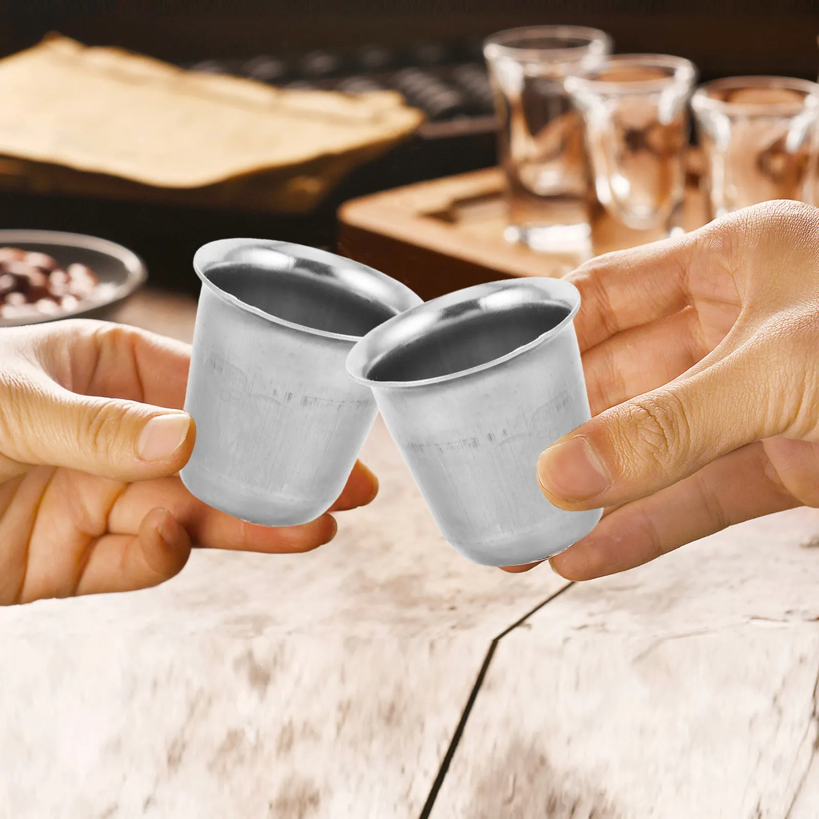 5Pcs Stainless Steel Small Metal Communion Cups Religious Chalice Tumbler for Holy Offering Ceremony Altar Decor Portable