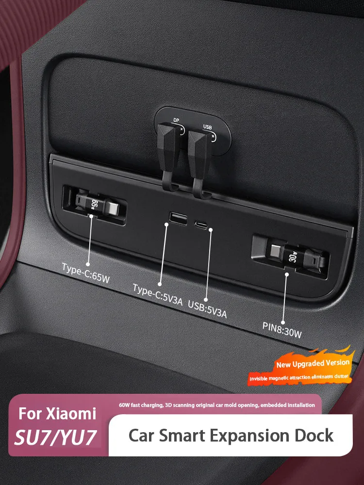 

For Xiaomi SU7/YU7 Car Smart Expansion Dock Center Control Extended Type-C Charger Car Fast Charging Data Cable Accessories