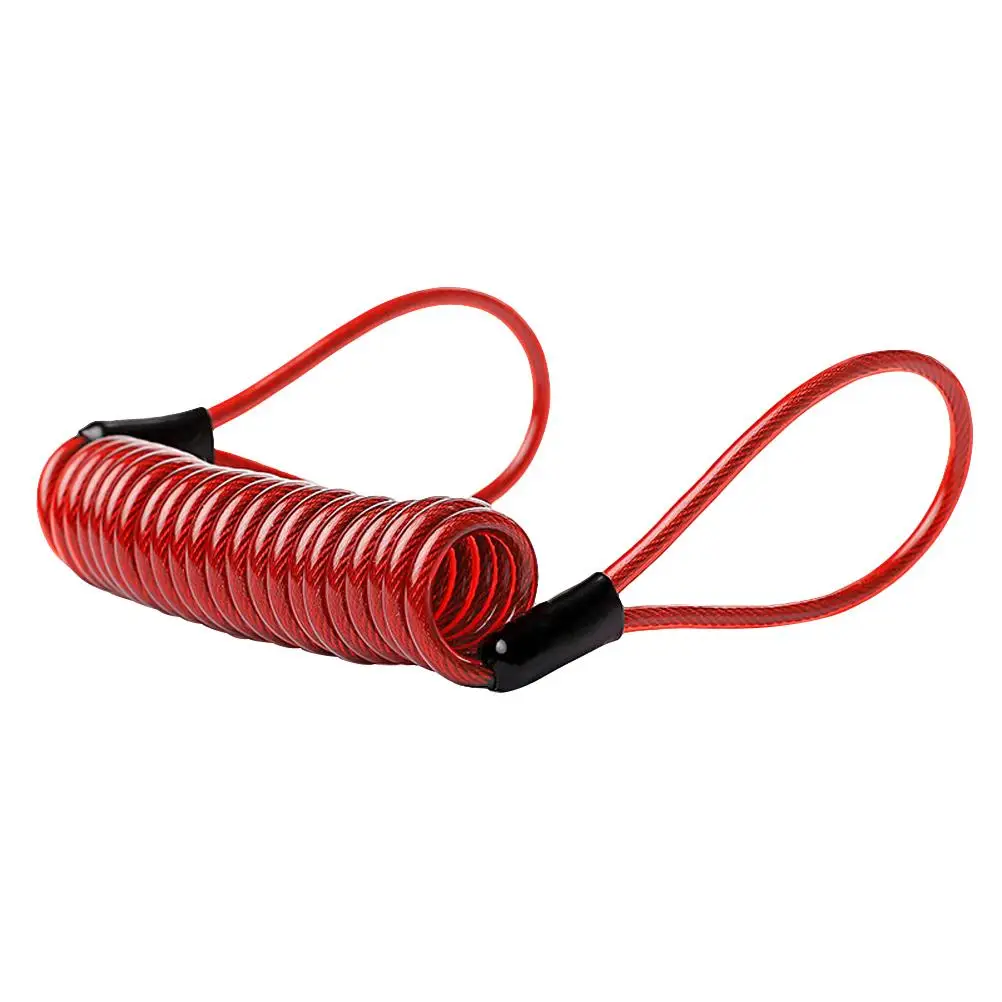 Bike Disc Lock Cable Lightweight Colored Coiled Rope Motorcycle Scooter Bicycle Disc Brake Reminder Wire Loop Ended Cables - Image 3
