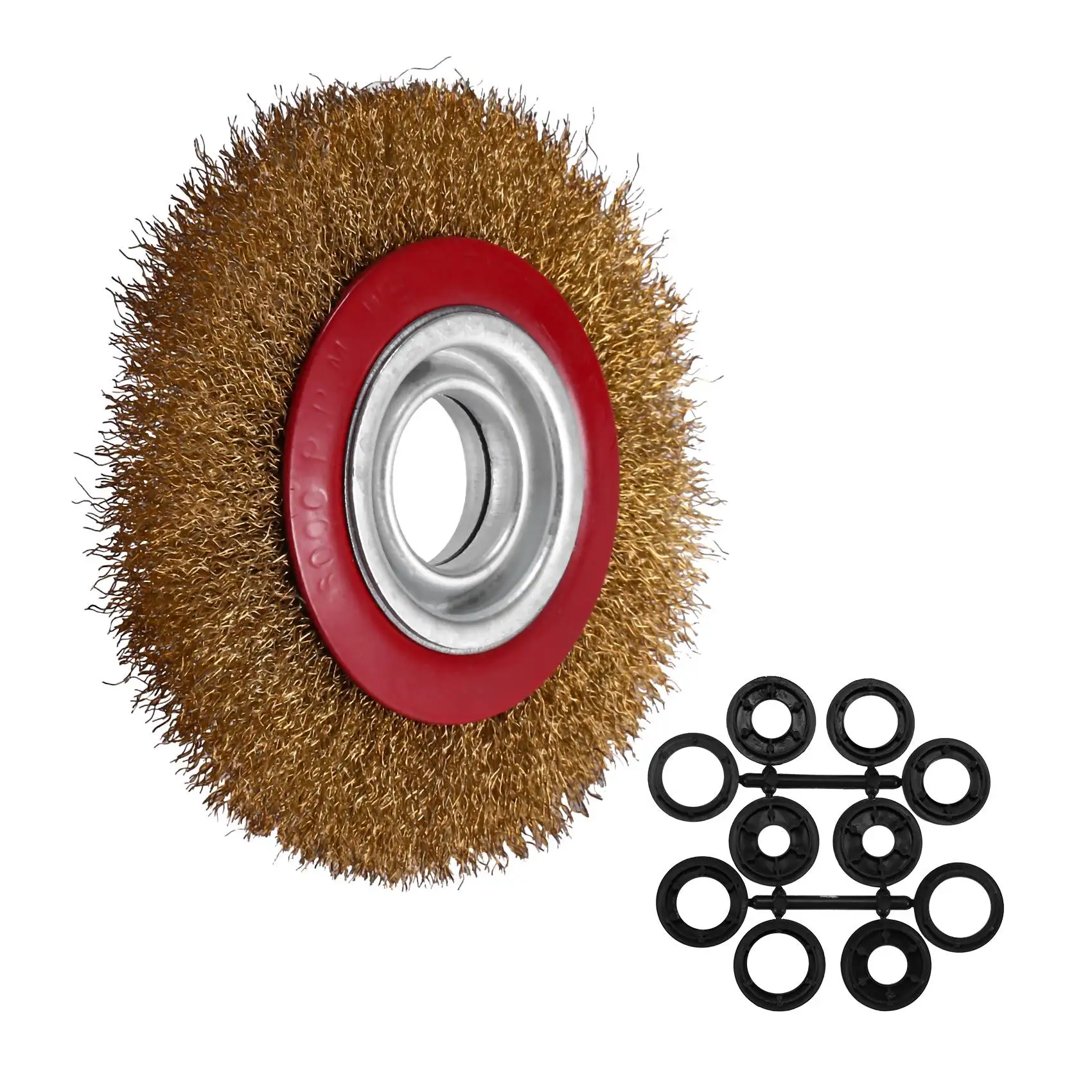 Wire Brush Wheel for Bench Grinder Polish + Reducers Adaptor Rings,6inch 150Mm