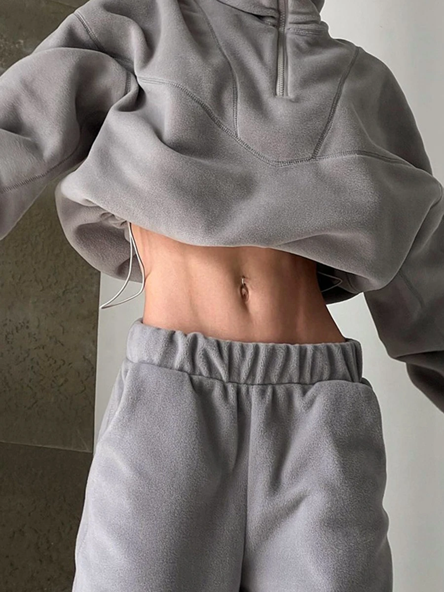 wsevypo Women’s Oversized Fleece Sweatshirts Casual Fall Winter Long Sleeve Half Zip-up Pullover Tops Street Sporty Sweatshirt