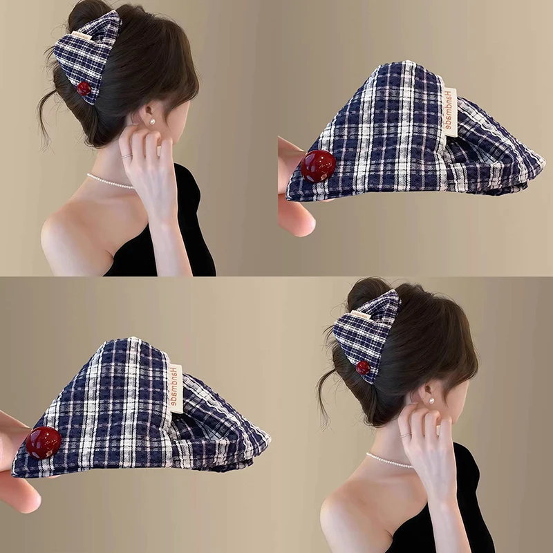 Triangle Hair Claw Clip Women Girls College Style Vintage Hair Accessory Non Slip Grip for Everyday Home or Office Hairstyles view 2