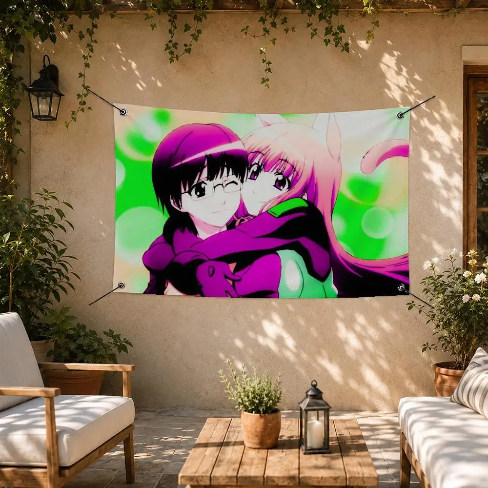 Cute Anime Cat Planet Cuties Flags Room Bedroom Home Outdoor Wall Hanging Concert Printed Background Decoration Art Banne
