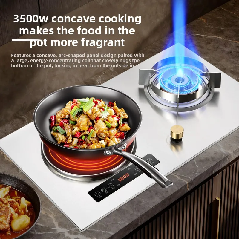 ZJ stainless steel gas-electric dual-purpose stove electrical dual-purpose gas stove deep concave induction cooker