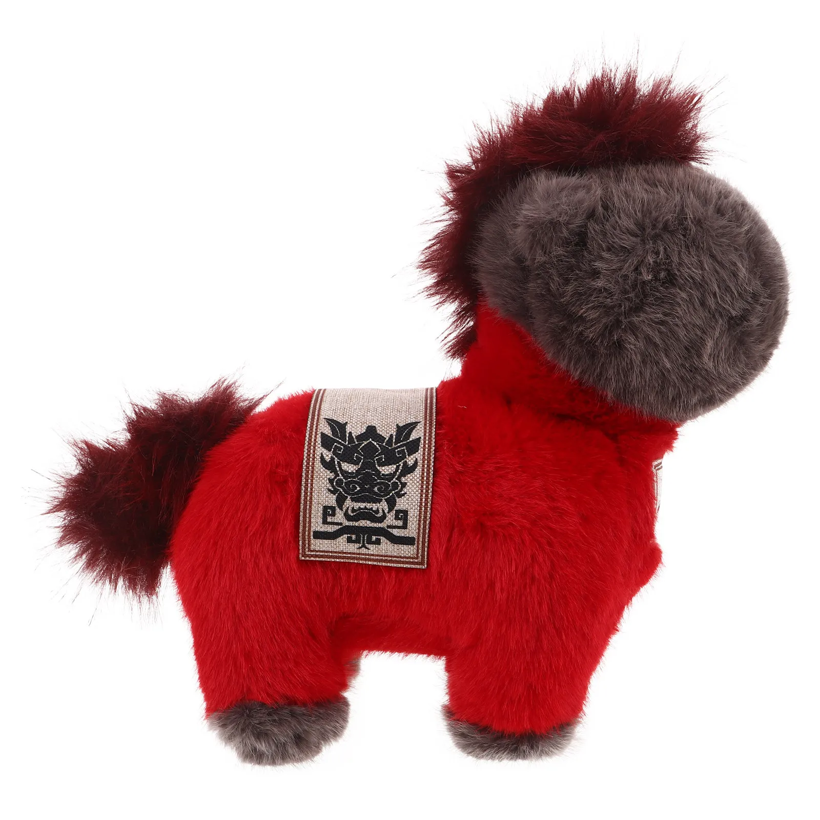 35Cm Realistic Horse Mascot Stuffed Animal for Chinese New Year Spring Festival Lunar Zodiac Decor Bed Rest Tabletop Restaurant