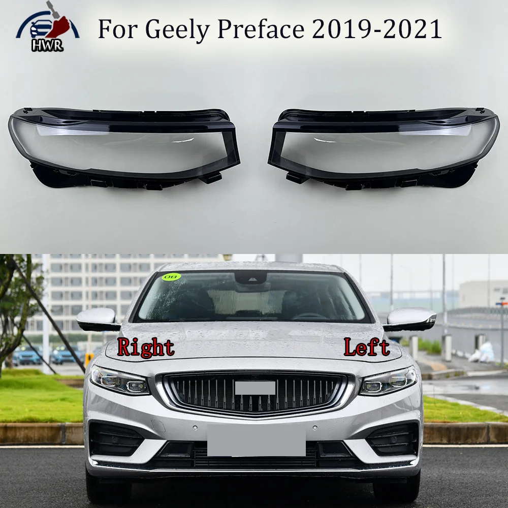 

Front Headlamp Cover Transparent Lampshades Lamp Shell Masks Headlight Shade Lens Plexiglass For Geely Preface 2019 2020 2021