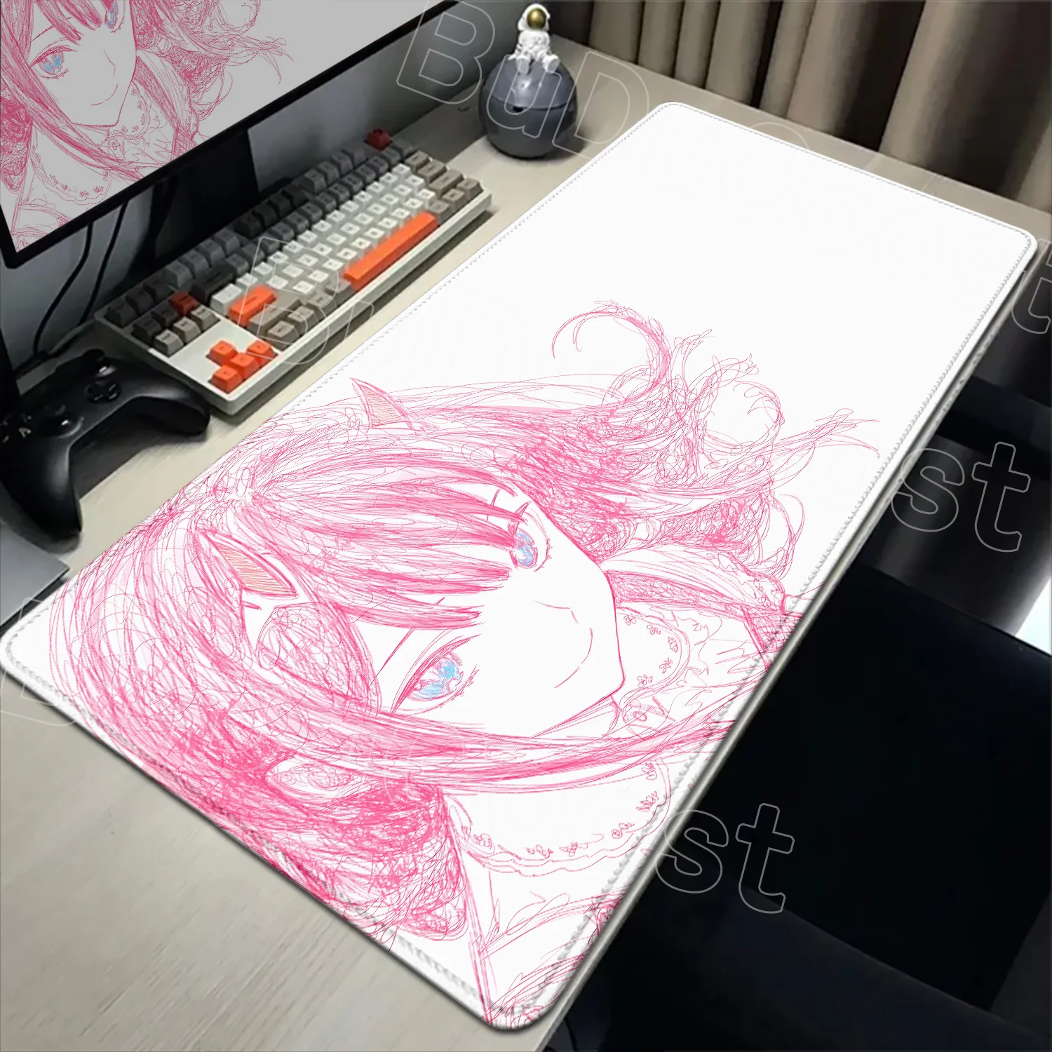 

Pink Anime Girls Rubber Mouse Pad Kawaii Non-Slip Desk Mat Cute Large Gaming Mousepad Gamer HD Print Mouse Mat Game Keyboard Pad