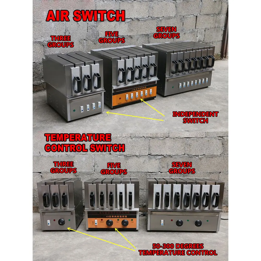 ไฟฟ้า BBQ Kebab ย่างเครื่องหมุนอัตโนมัติ Smokeless Grill Compact & Portable Non-Stick ย่างเตาอบ