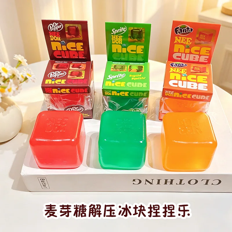 

Squishy Ice Cube Maltose Fidgets Toys Soft Mochi Anti Stress Squeeze Toy Transparent Square Decompression Gifts for Friend Adult