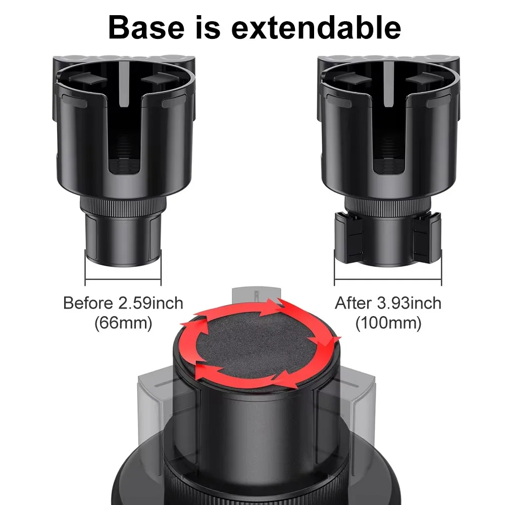 Multi-Funcional Carro Água Cup Holder, Grande Console Central Cup Holder, Carro Coin Box, Bebida Suporte De Armazenamento