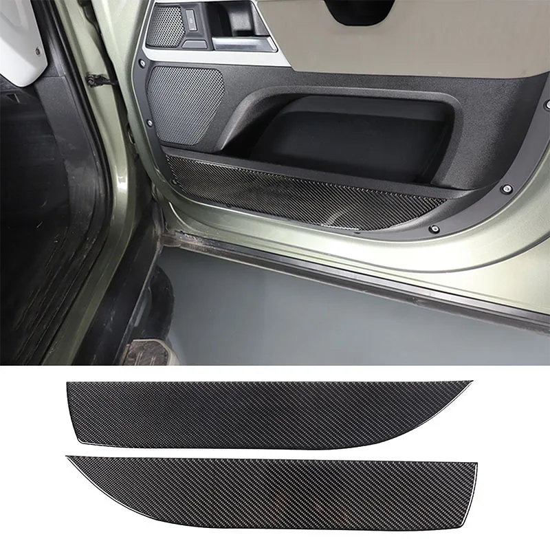 

For Land Rover Defender 110 2020-2024 Car Front Inner Door Panel Decorative Sticker Soft Carbon Fiber Interior Accessories