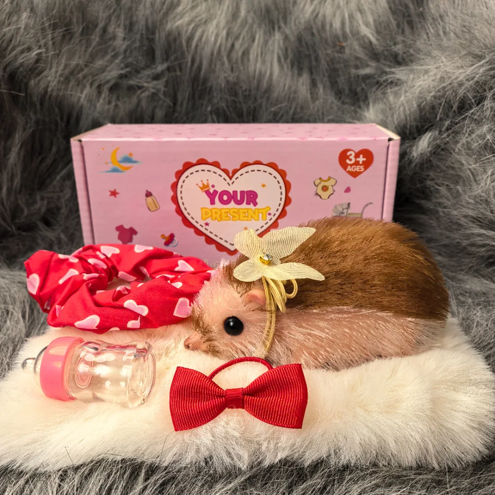 

Simulation Cute Pet Hedgehog Silicone Reborn Doll Fun Decompression Toy Animal With Feeding Accessories Newborn Baby Reborn Doll