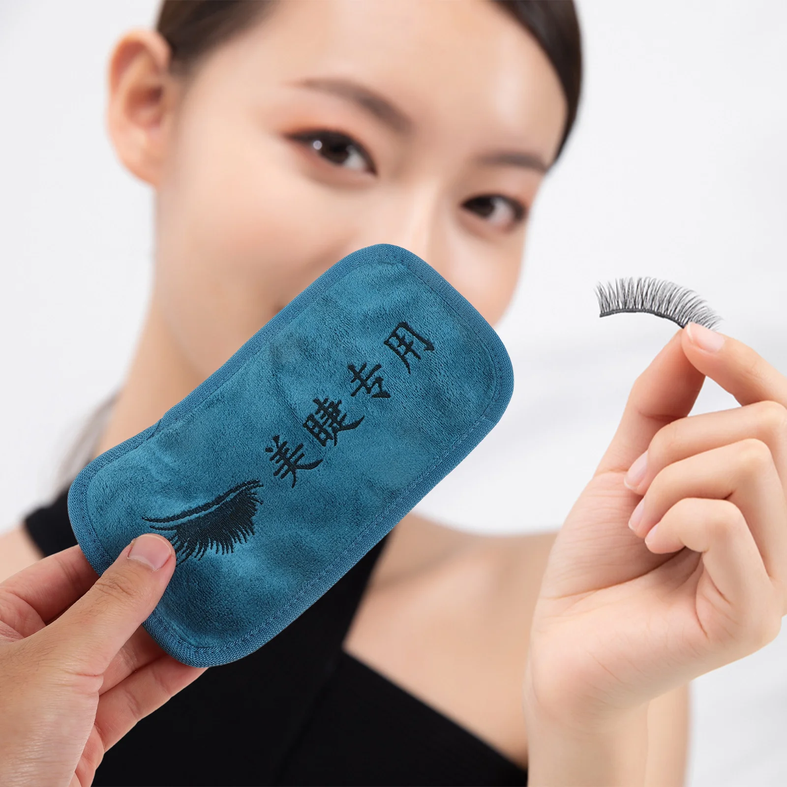 3개입 패브릭 이마 패드 속눈썹 연장 이마 쿠션 메이크업 리무버 세척 천 속눈썹 연장 도구 액세서리