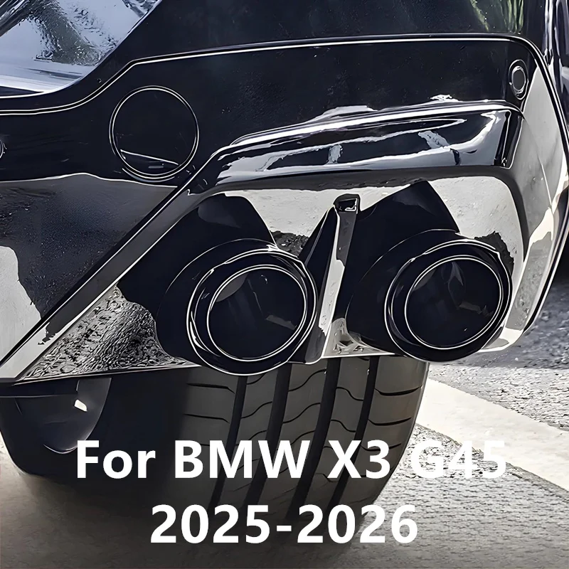 2pcs Car Tail Throat Liner Pipe Exhaust System Cover Carbon fiber ABS Plastic tailpipe cover For BMW X3 G45 2025-2026