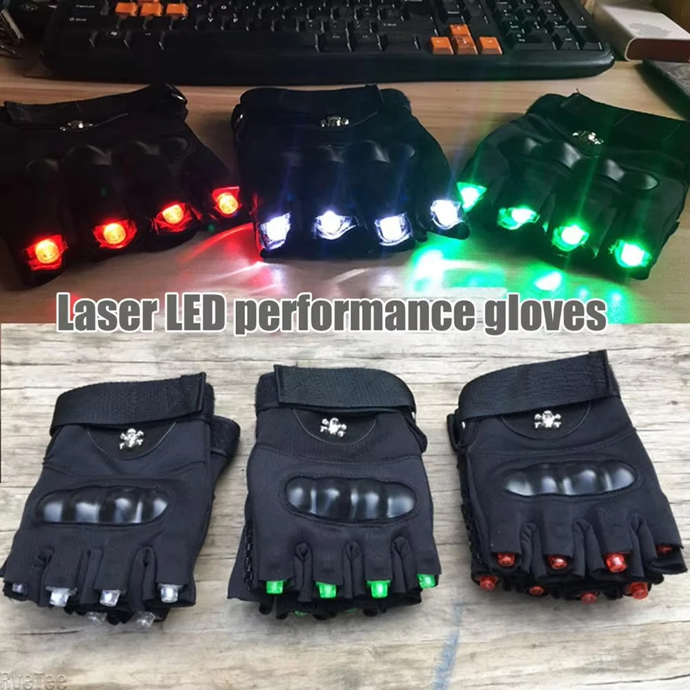 1 Pair LED Glove For Men Women Outdoor Camping Night Fishing Bait Cycling Running Flashlight Durable Gloves Repairing Work Gift