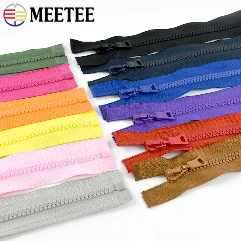 5Pcs 5# Resin Zippers for Sewing Open-end 30-90cm Zip Slider Down Jacket Garment Bags Zipper Repair Kit DIY Home Accessories